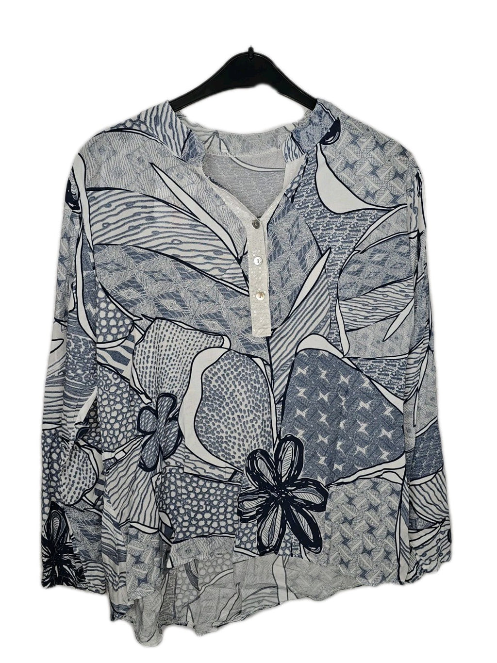 EK9066 Damen Bluse, Blau, Gr. Ca . XL0