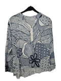 EK9066 Damen Bluse, Blau, Gr. Ca . XL0