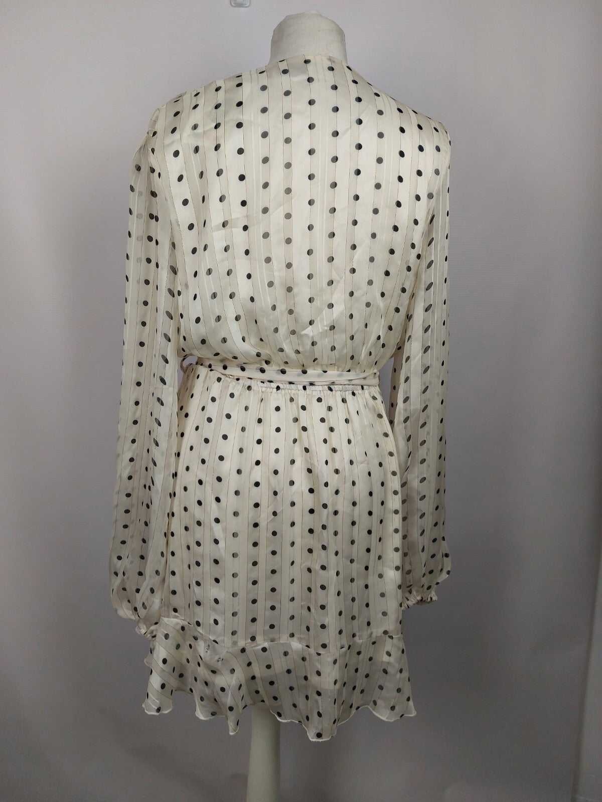 EK4919 Damen Kleid von Loavies, beige, gepunktet, Gr. L7