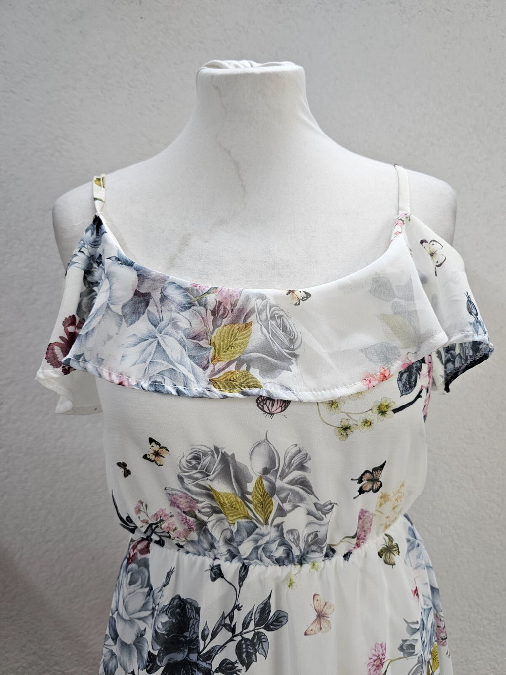 EK3894 Damen Kleid von My Hailys, weiß mit Blumen, Gr.M1