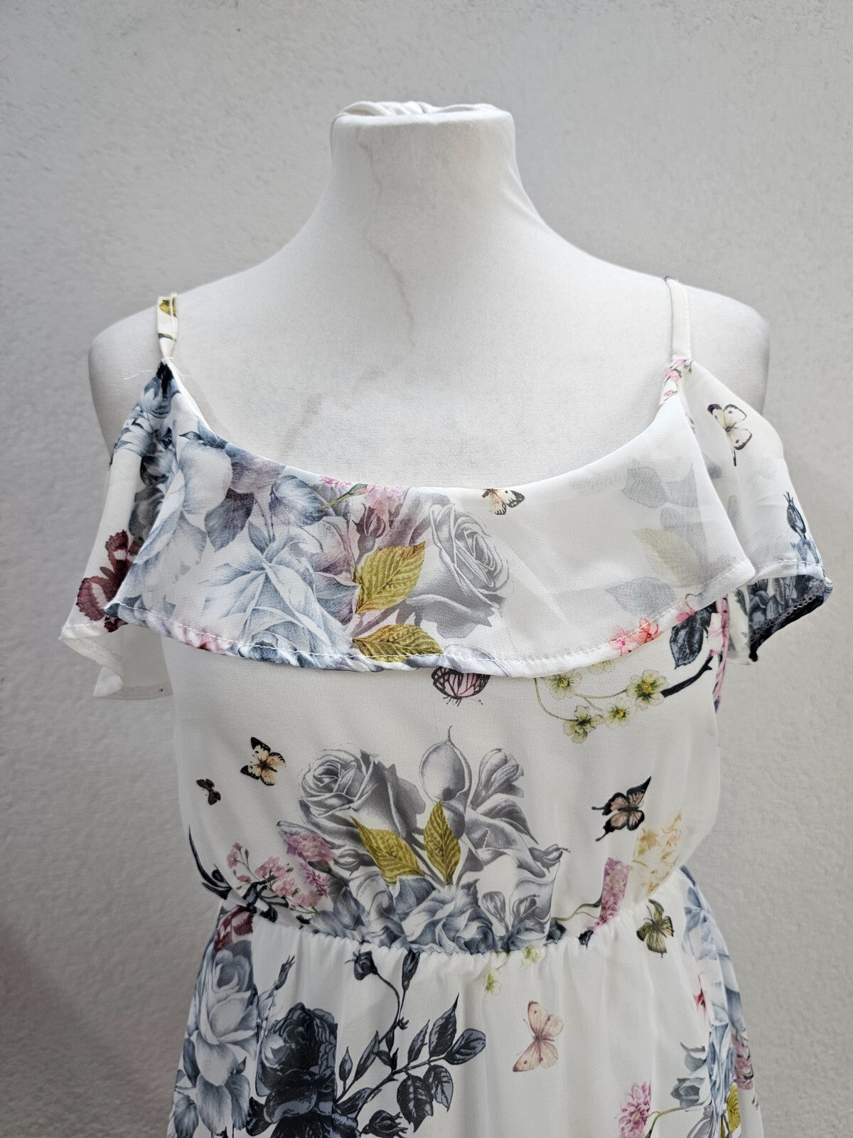 EK3894 Damen Kleid von My Hailys, weiß mit Blumen, Gr.M1