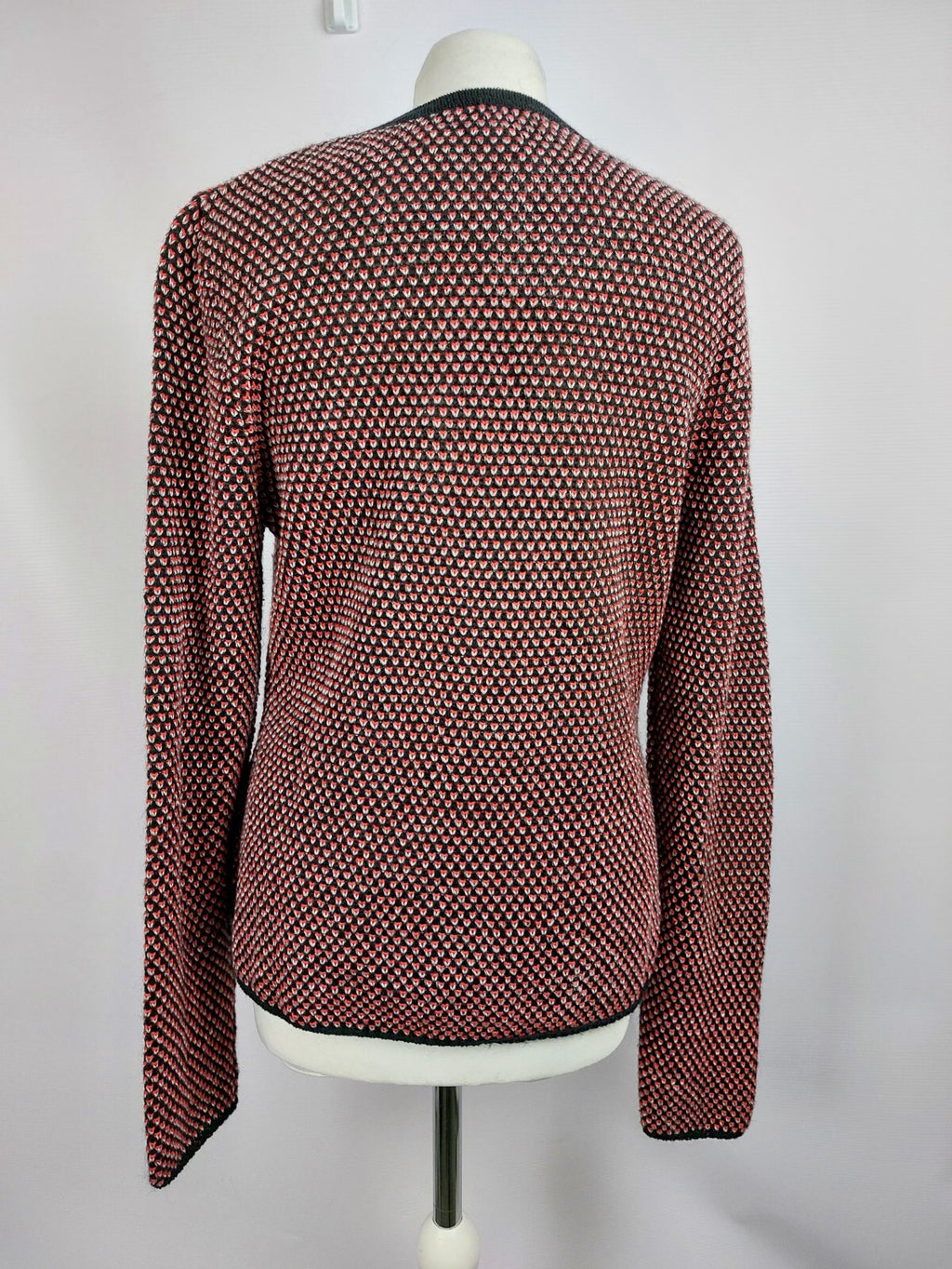 EK4481 Damen Strickjacke von Taifun, rot-schwarz-weiß, Gr.M5