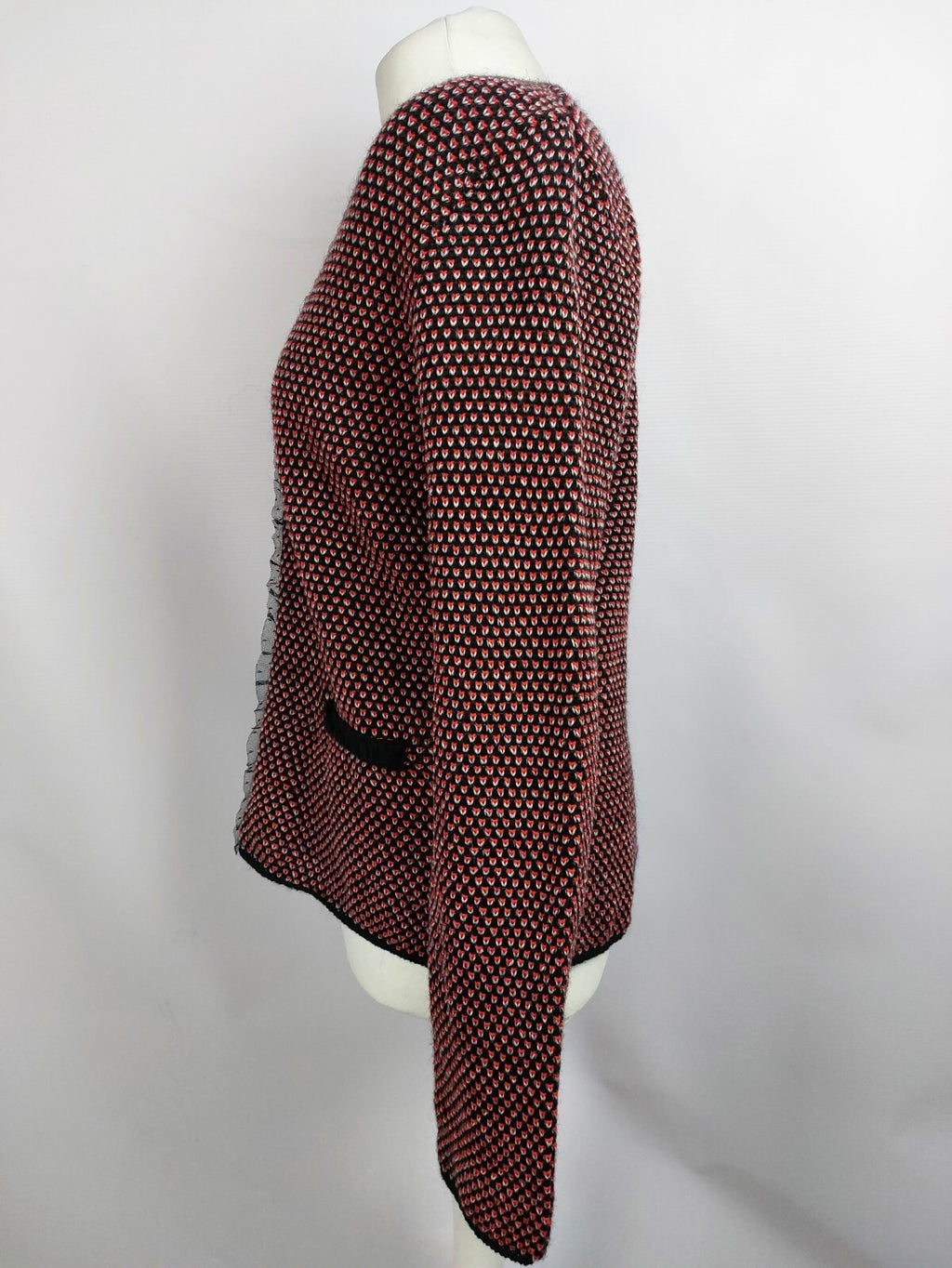 EK4481 Damen Strickjacke von Taifun, rot-schwarz-weiß, Gr.M4