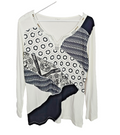 EK8432 Damen Langarmshirt, weiß,schwarz, Gr.400