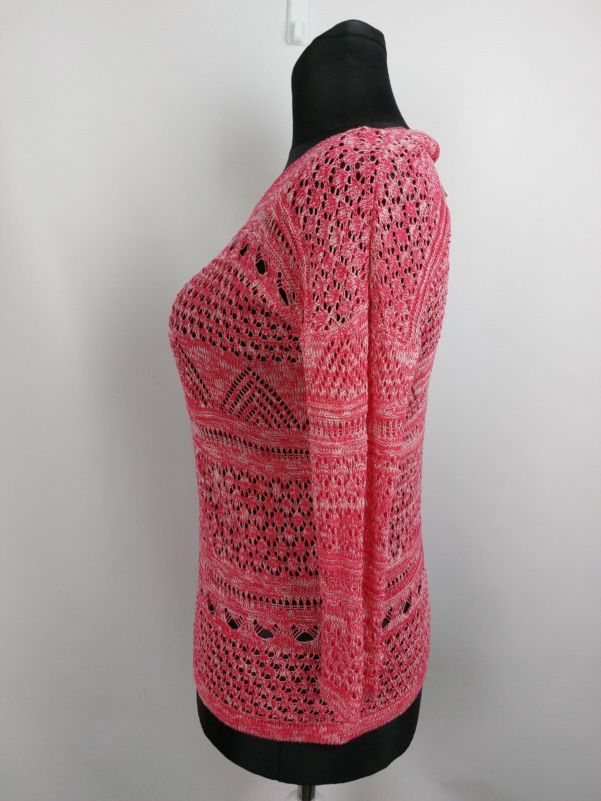 EK4638 Damen Pullover von friendtex, rot/weiß, Gr. S3