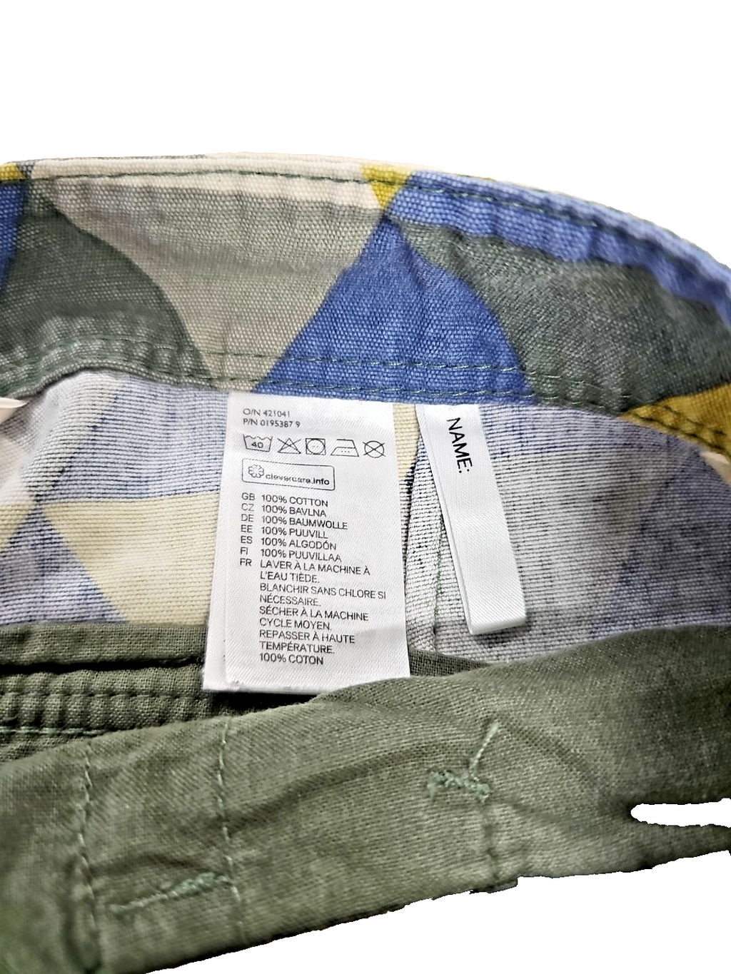 EK 8262 Herren Kurze Hose H&M Gr. L  grün blau beige gemustert4