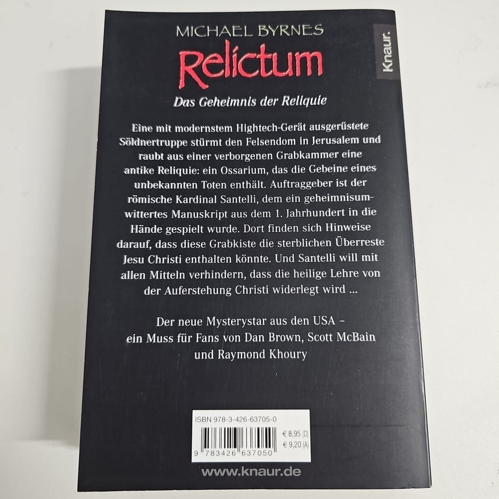 EN2444 Relictum von Michael Byrnes (Mysterythriller 2007) Taschenbuch Deutsch 1