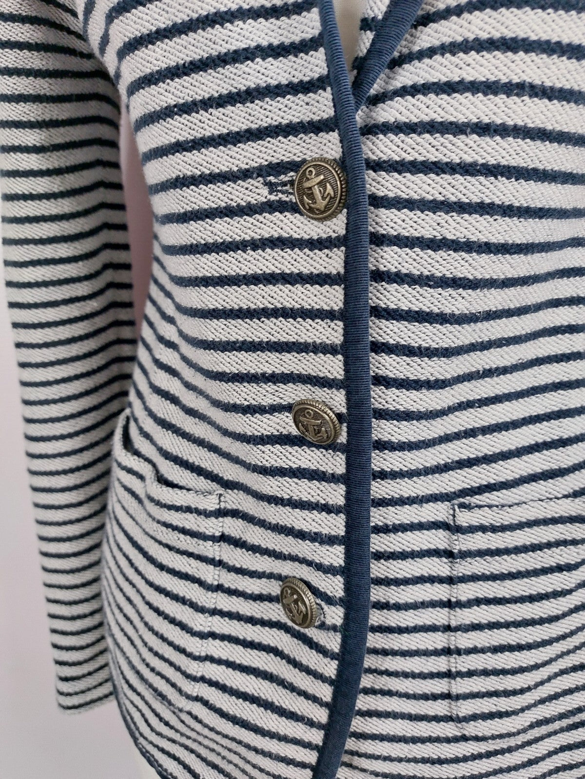 EK4494 Damen Blazer von Lands`end, blau-weiß, Gr.S1