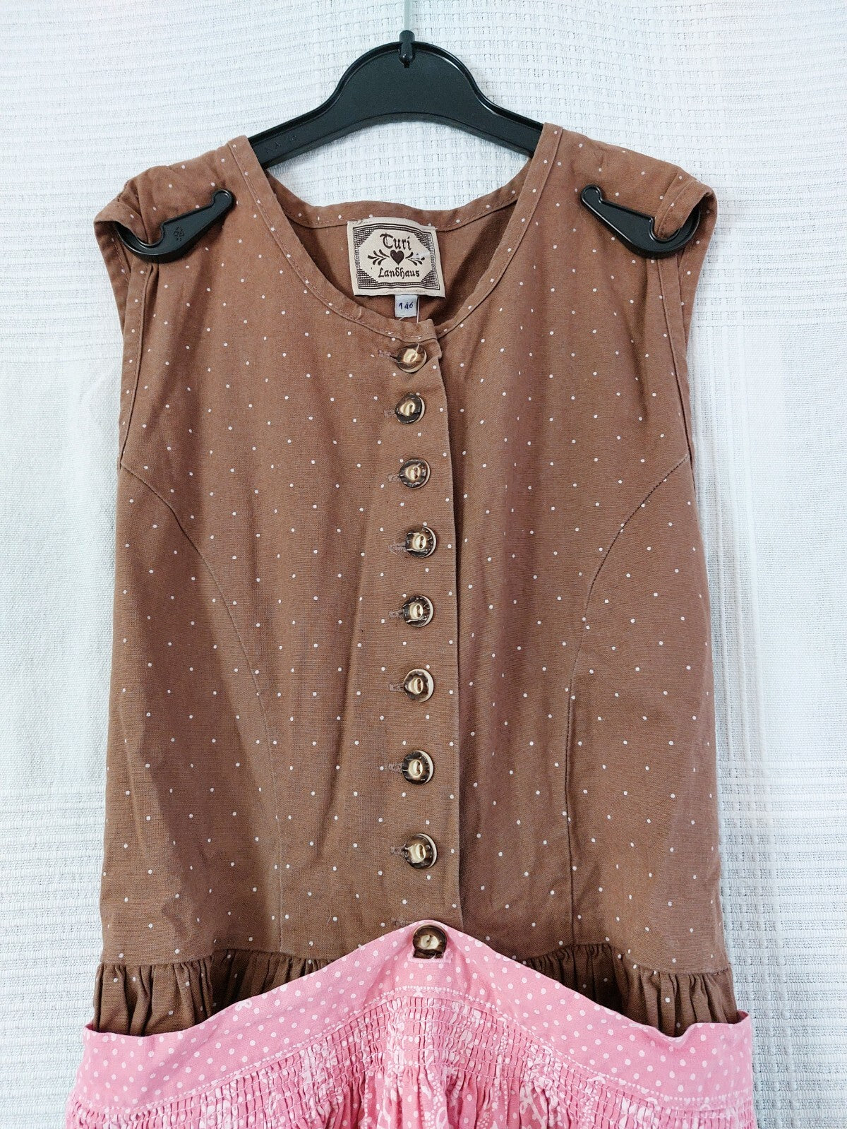 EK3529 Mädchen Dirndl von Landhaus, braun, rosa, Gr. 1461