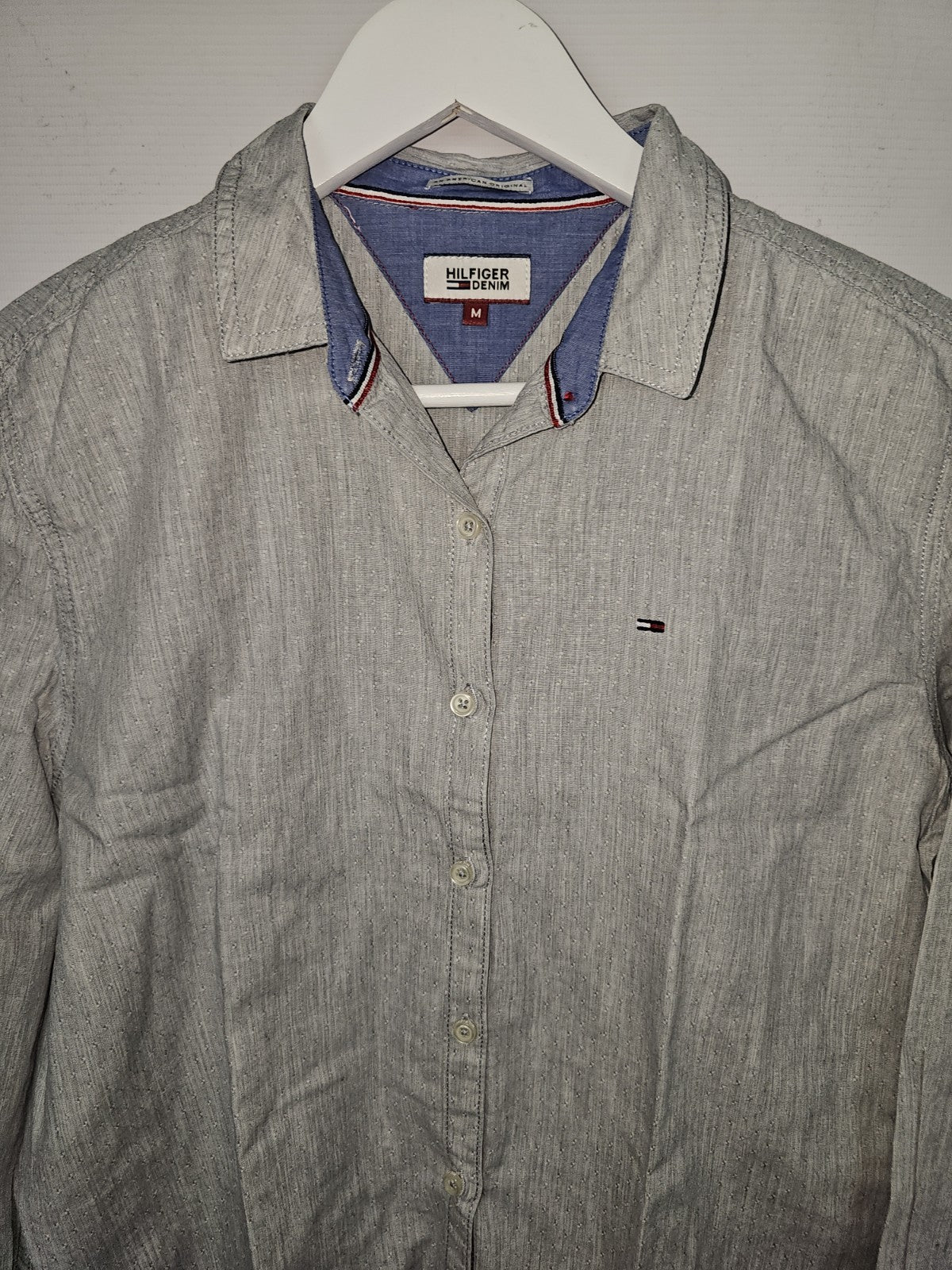EK9101 Herren Hemd von Hilfiger Denim, Grau, Gr. M1