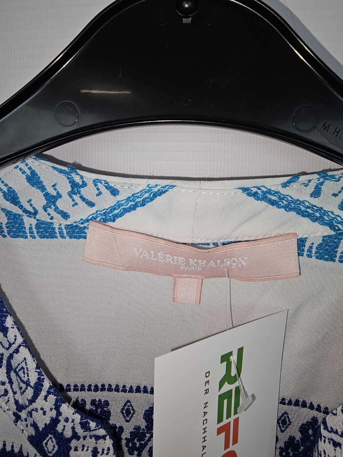 EK8037 Damen Kleid von Valerie Khalfon, Weiß/Blau, Gr.403