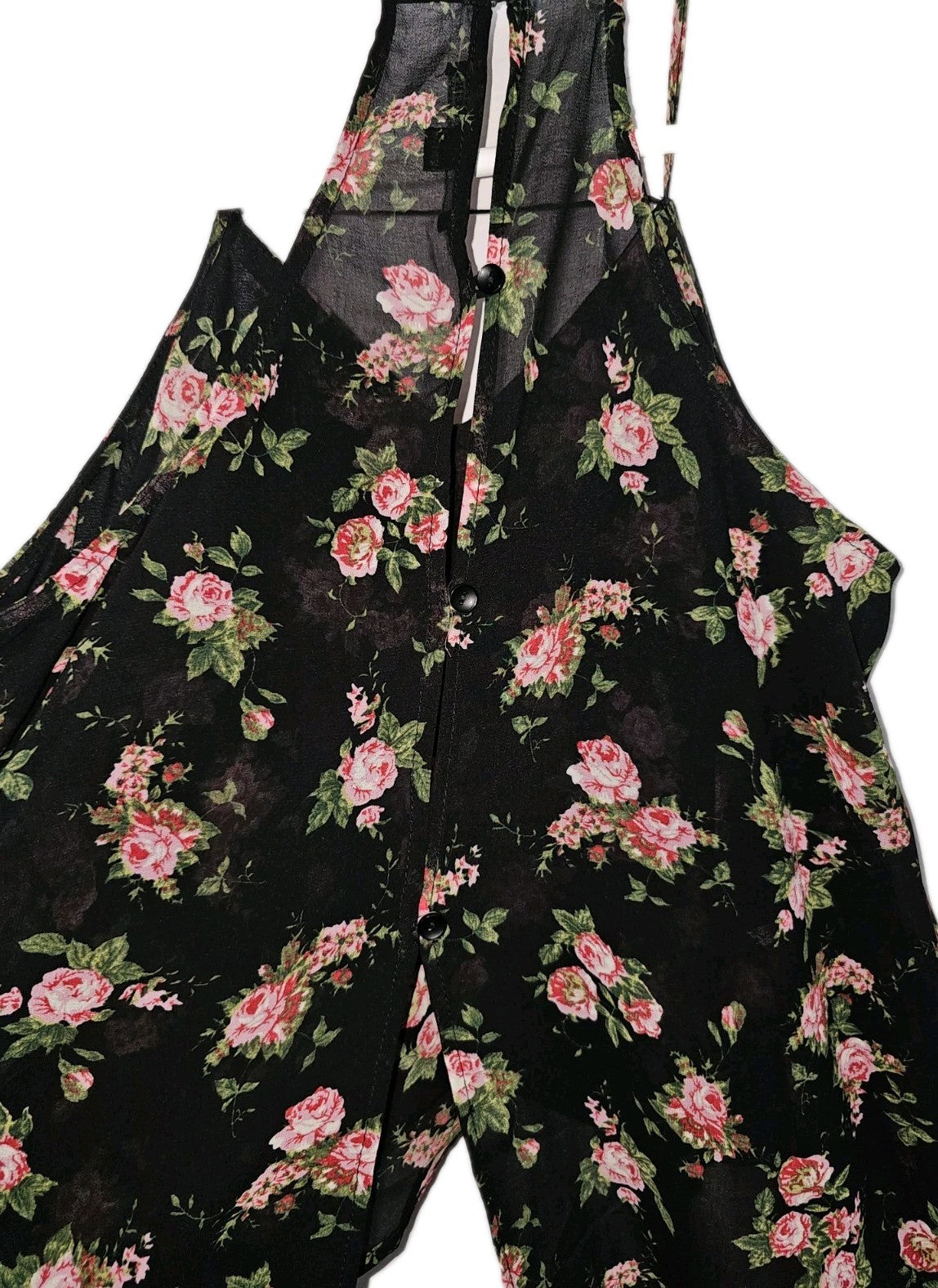 EK10101 Damen Bluse von Tally Weijl, schwarz mit Blumenmuster, Gr.XXS3