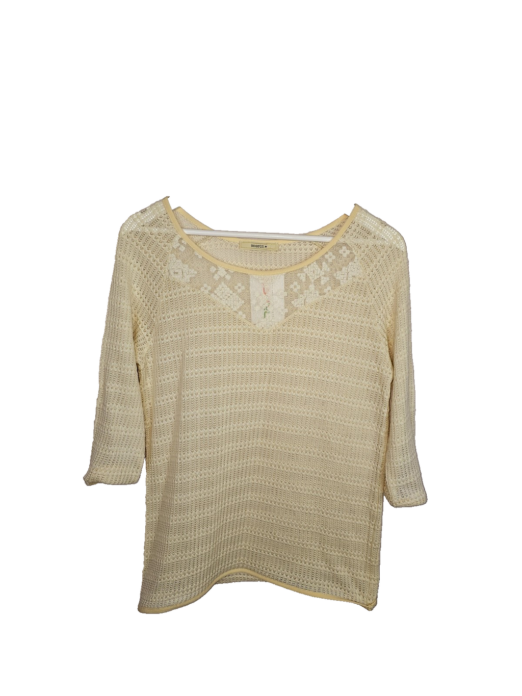 EK7422 Damen Pullover von Sessùn, beige/weiß, Gr.M0