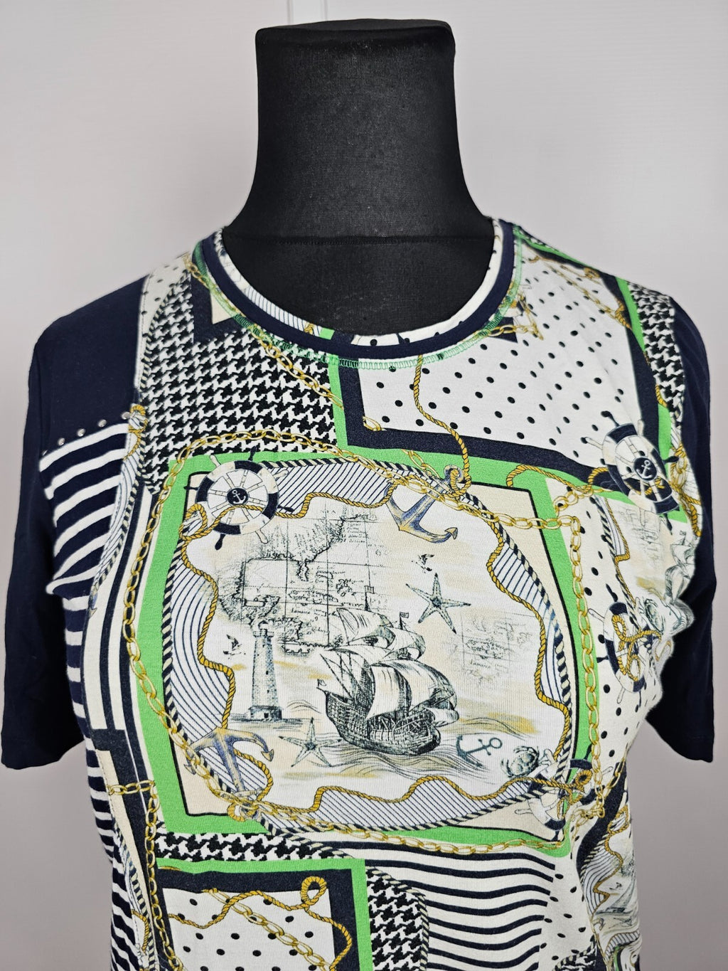 EK5729 Damen T-Shirt von Gollehaug, blau-weiß, Gr.421