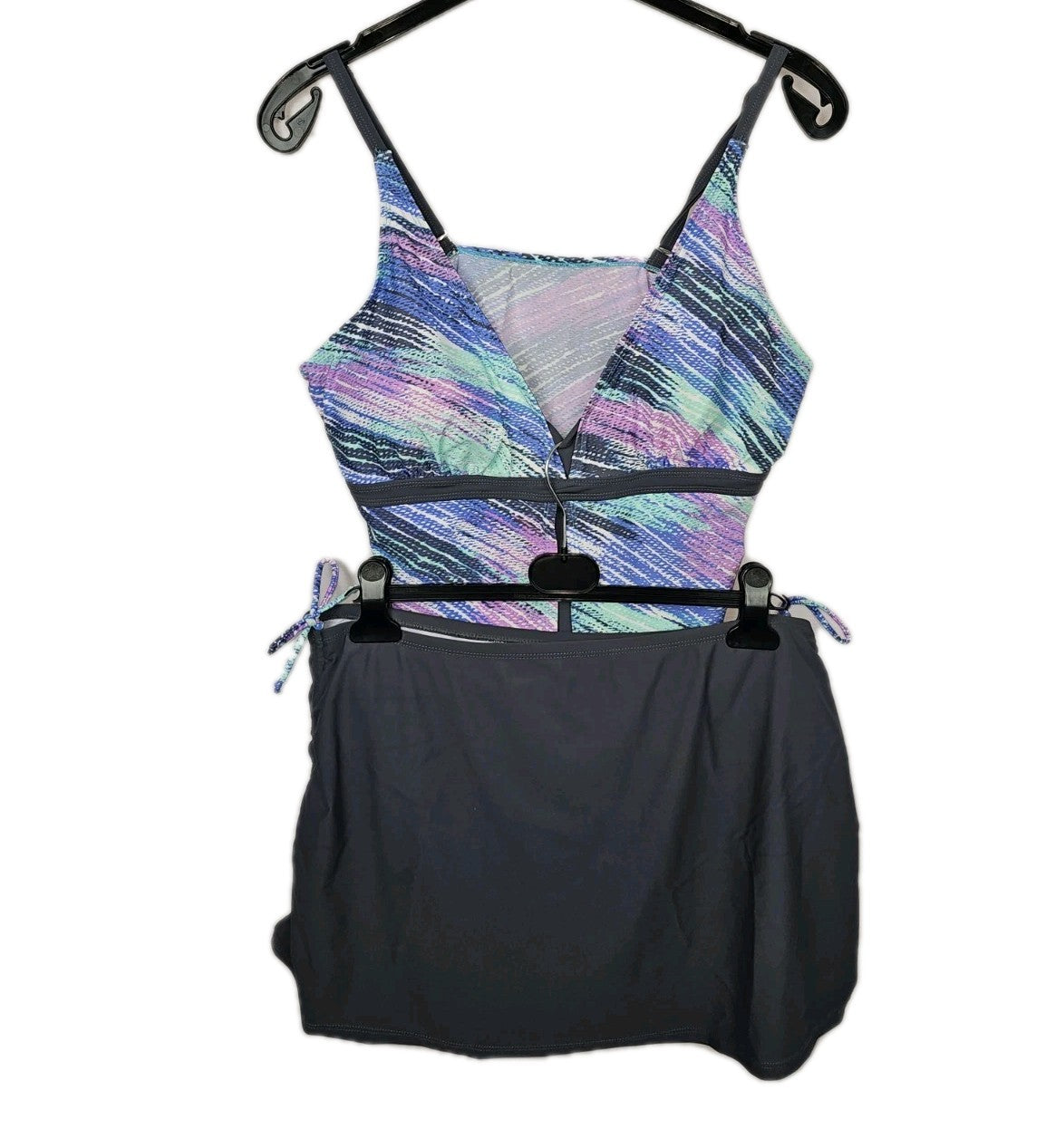 EK8533 Damen Tankini set, grau-blau, Gr. L (nach Größentabelle)0
