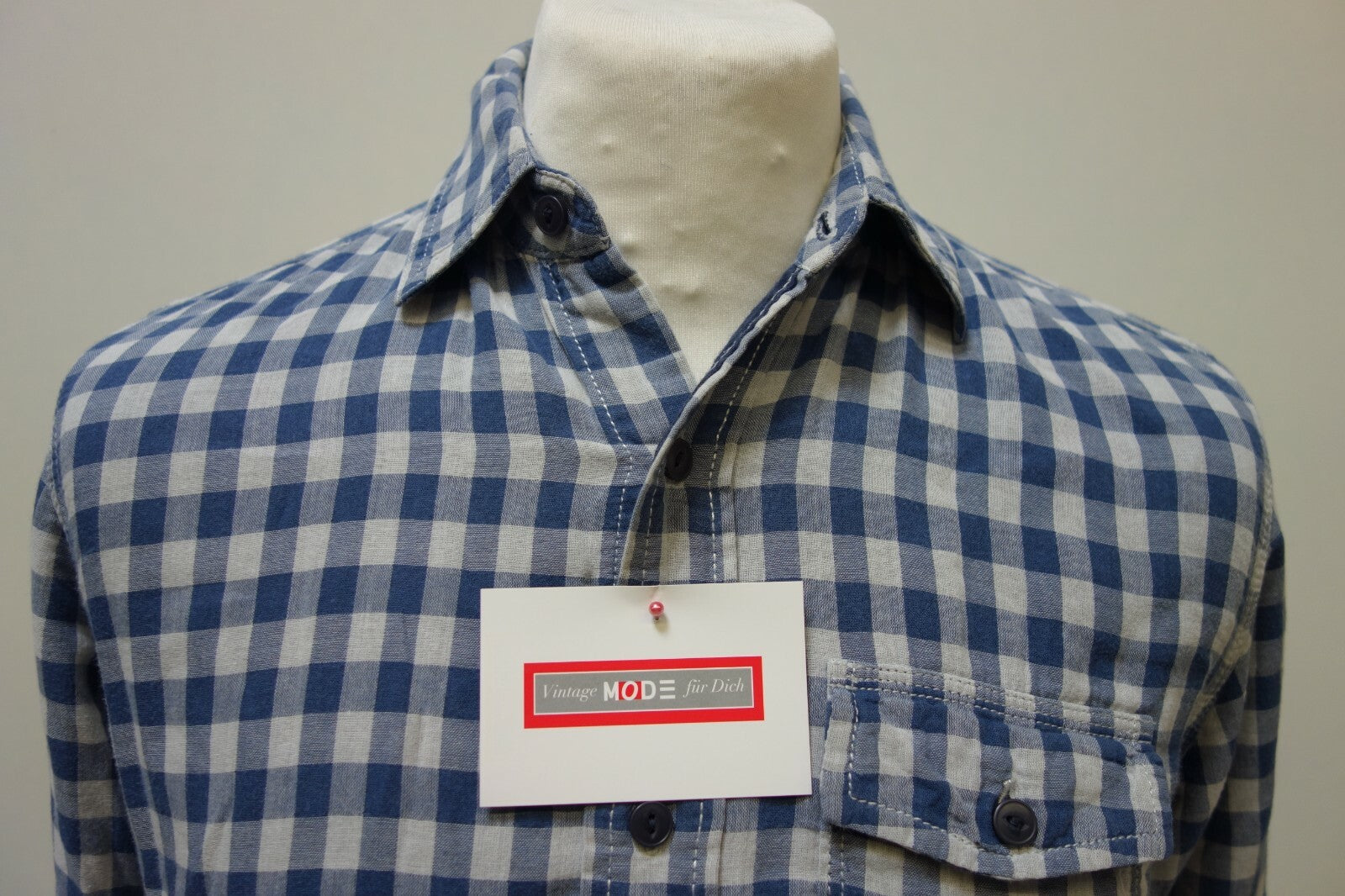 EK0972 Herren Langarm Hemd von Gap, blau/weiß  kariert, Gr. M1