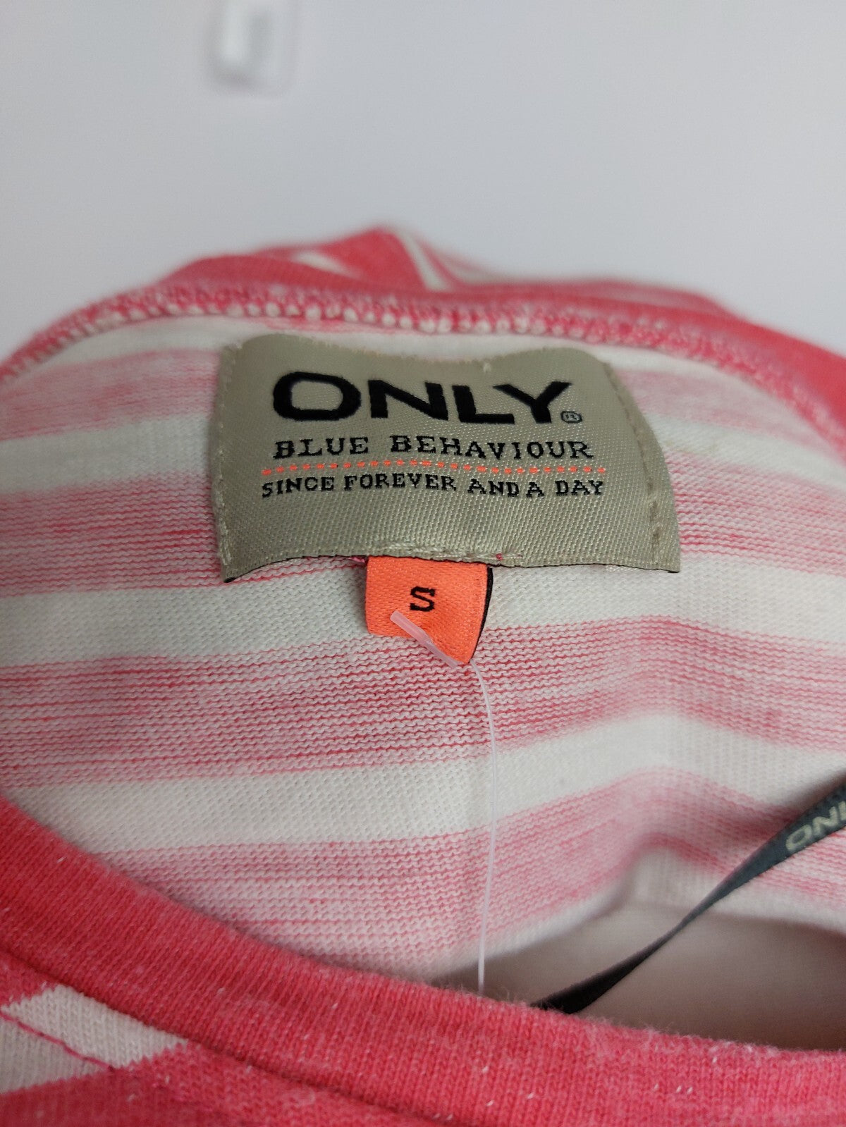 EK4017 Damen Pullover von Only, rosa/weiß gestreift, Gr. S4