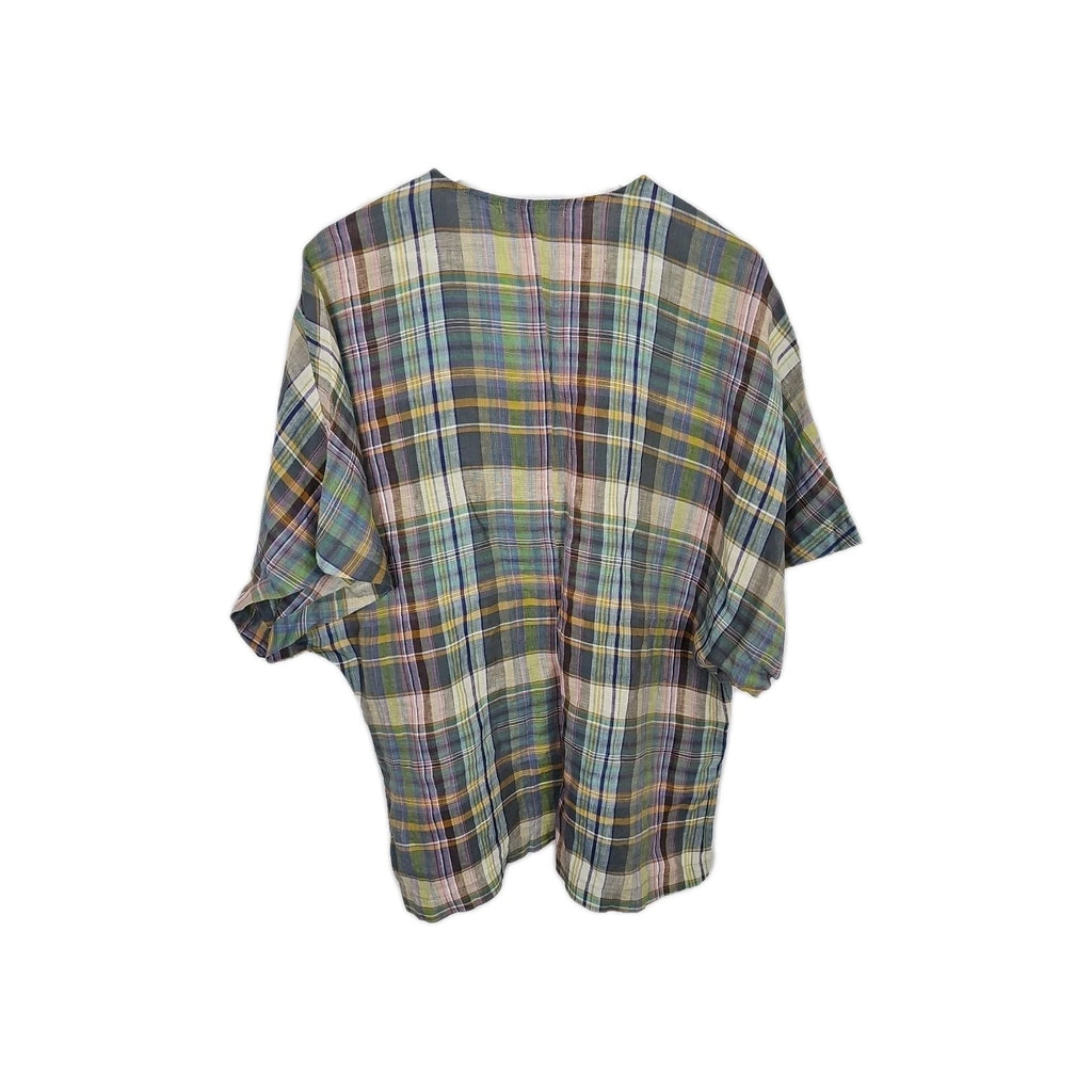 EK604 Damen Tshirt Oysho Gr.M/L Bunt Karriert Brustumfang 61cm Länge 71cm2