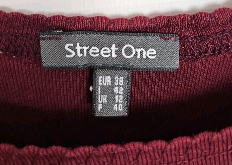 EK6030 Damen T-Shirt Street One Gr.38 Rot Brustumfang 41cm Länge 44cm1