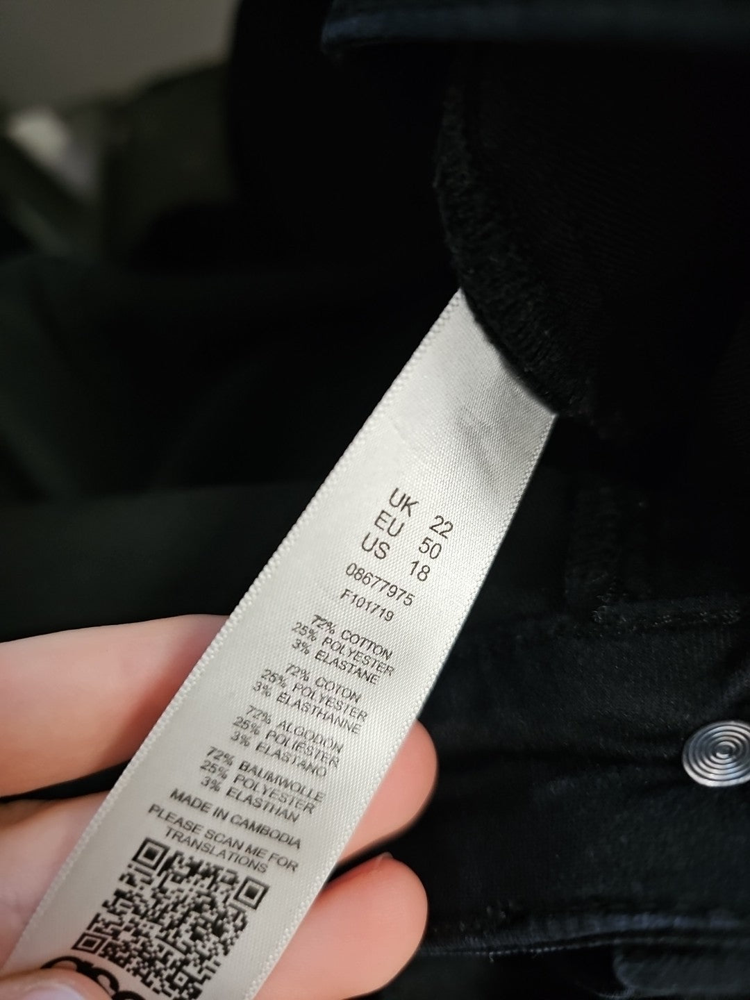 EK10386 Damen Jeans von Asos, Schwarz, Gr. 503