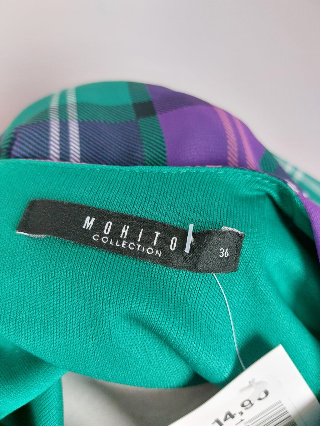 EK4604 Damen Bluse von Mohito, grün/lila, kariert, Gr. 367