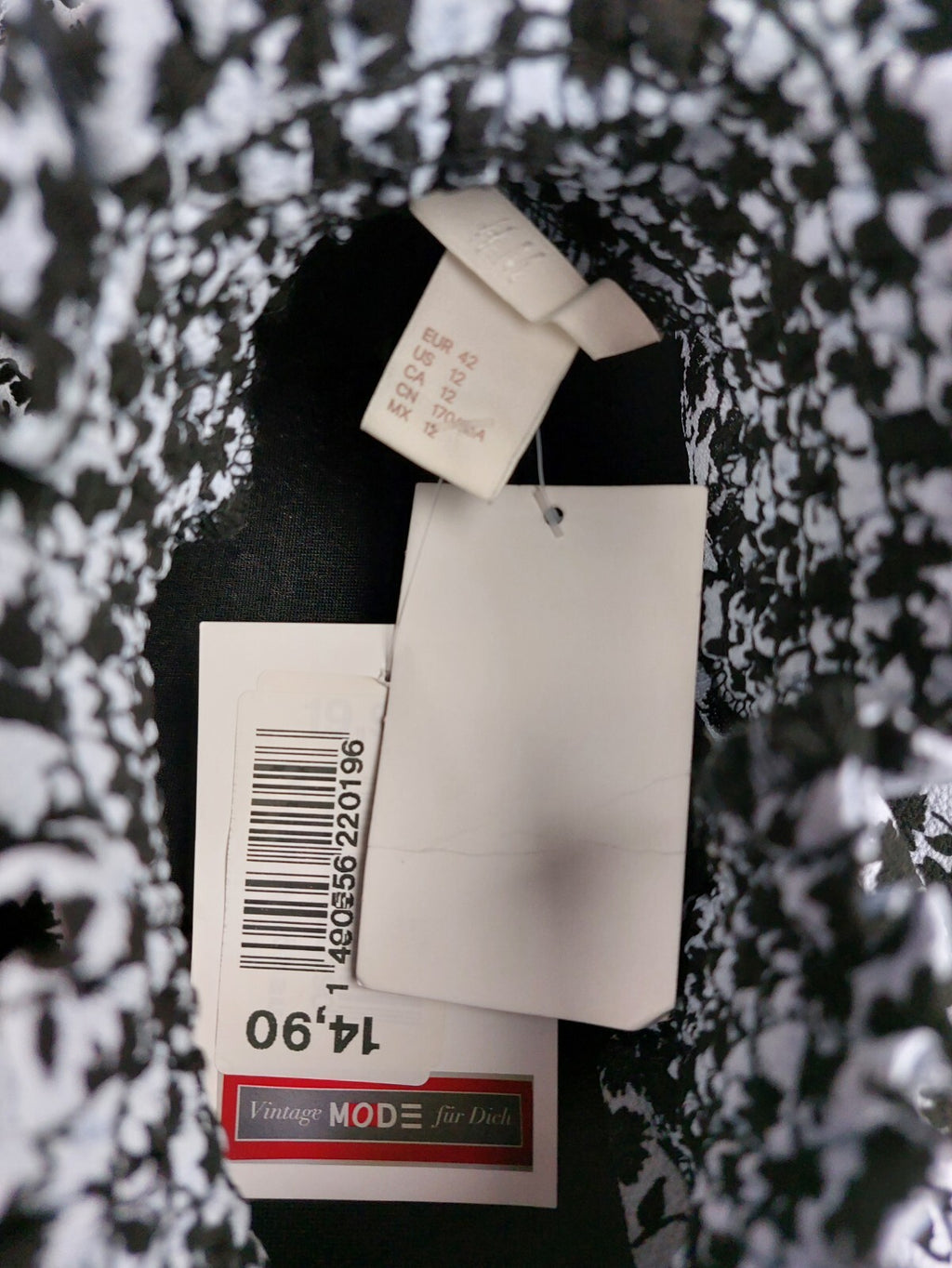 EK3914 Damen Kleid von H&M, blau/schwarz, Gr. 428