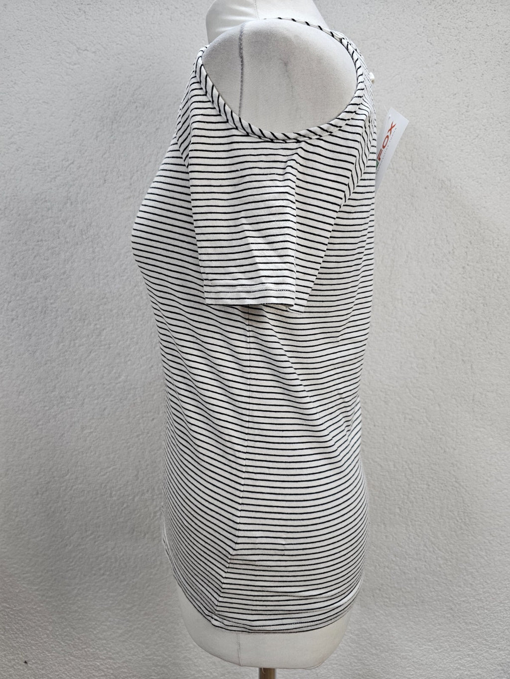 EK5937 Damen T-Shirt von Esprit, weiß, schwarz gestreift, Gr. S2