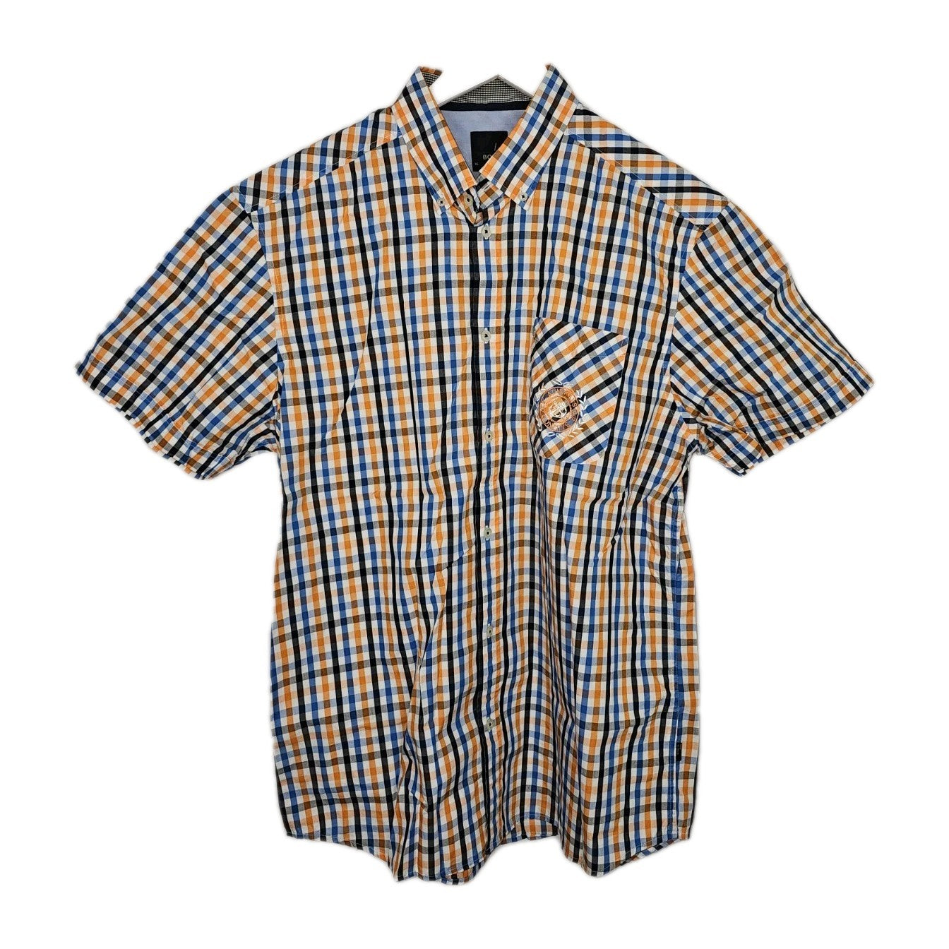 EK9625 Herren Hemd von Bonita, orange-blau, Gr.XL0