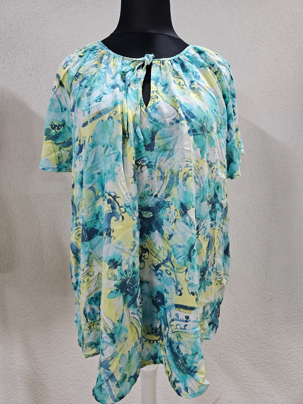 EK3983 Damen Bluse von Laura Torelli, blau, Gr.48/500