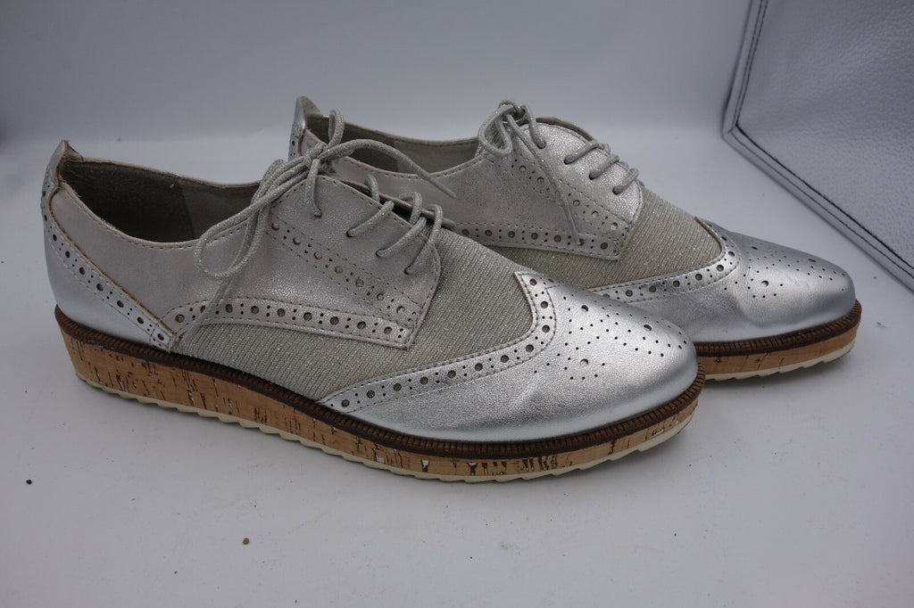 ES0448 Damen Halbschuhe von Marco Tozzi, silber, 411