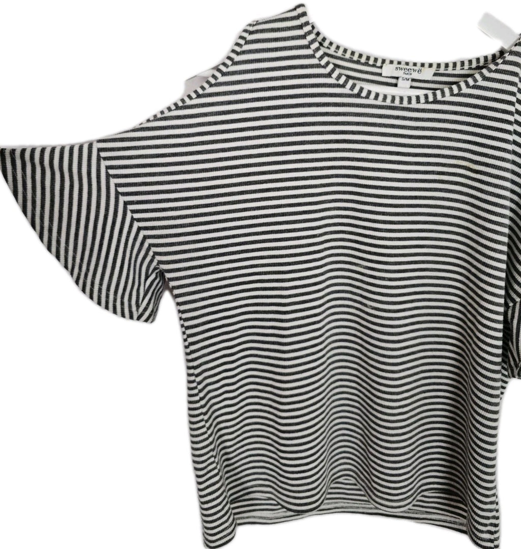 EK9514 Damen T-Shirt von Sweewë, Weiß/Grau, Gr. S/M1