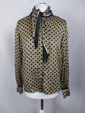 EK5106 Damen Bluse von H&M, schwarz/beige, Gr. 340