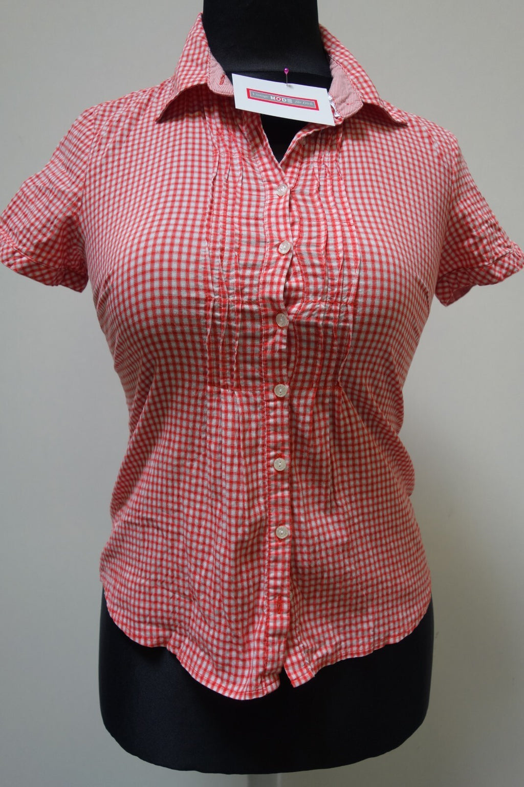 EK1922 Damen Bluse von Street One, rot-weiß, kariert, Gr. 360