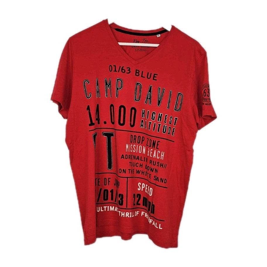 EK11275 Herren T-Shirt von Camp David, Rot, Gr. XL0