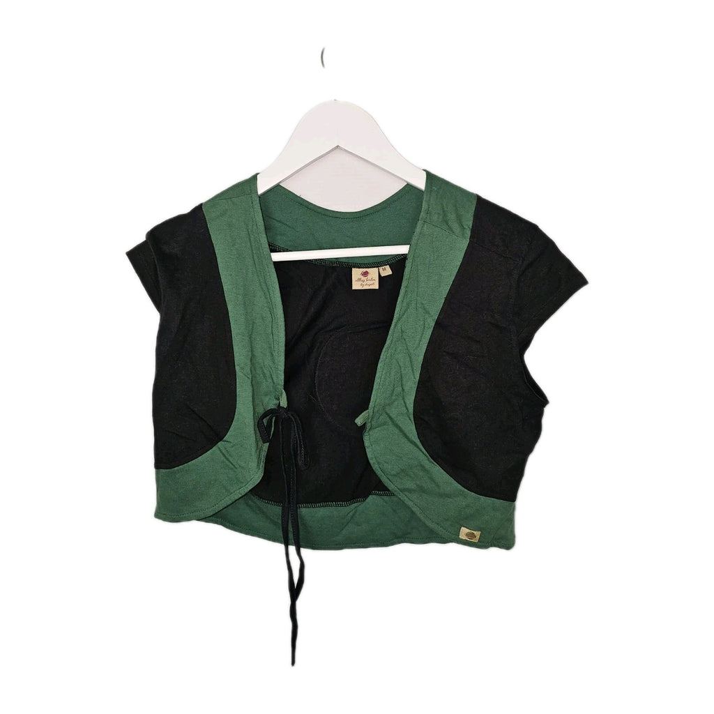 EK8956 Damen Bolero, Schwarz, Grün, Gr.M0