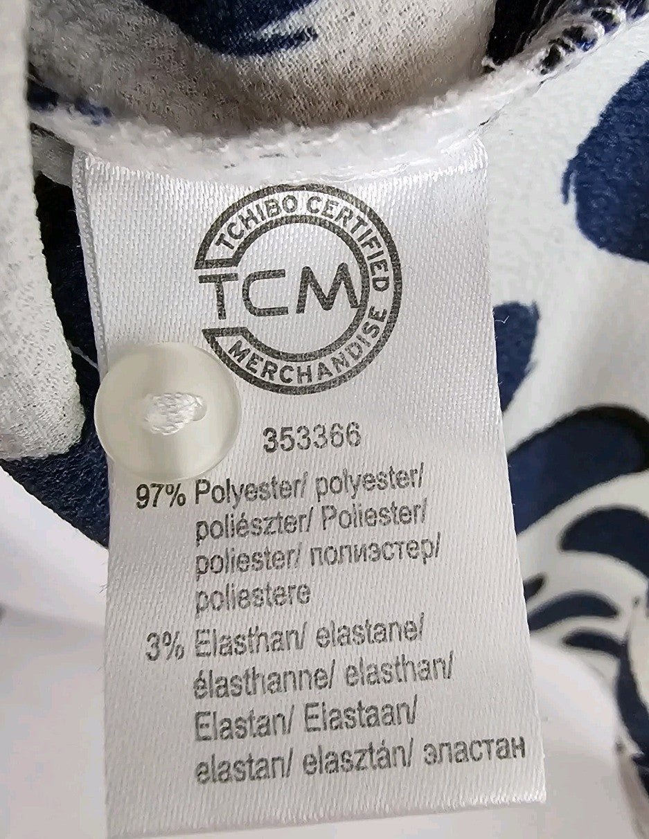 EK9682 Damen Bluse von Tchibo, blau-weiß, Gr.404