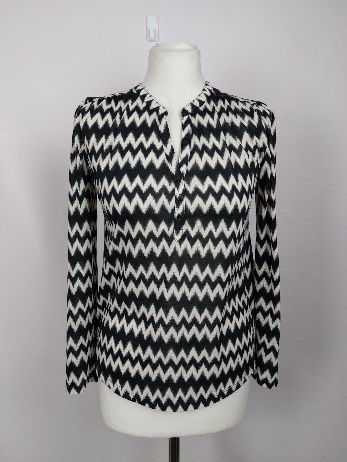 EK5054 Damen Bluse von H&M, schwarz-weiß, Gr.XS0