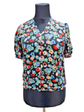 EK6317 Damen T-Shirt von Armedangels, schwarz mit Blumen, Gr. 400