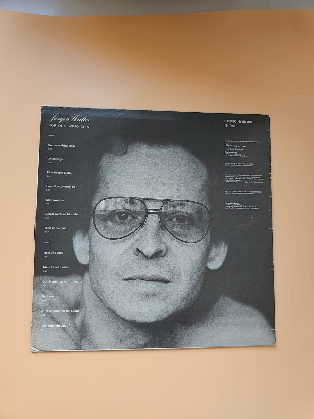 LP Jürgen Walter: Vor dem Wind sein (Amiga 855 818) DDR 1981 2771