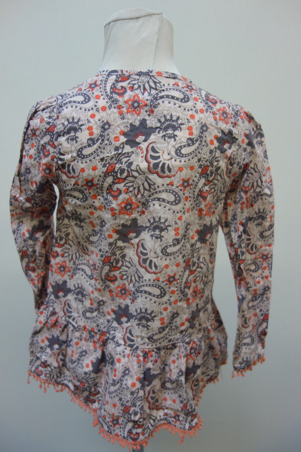EK2582 Mädchen Bluse von Vertbaudet, rosa/grau, Gr. 1223