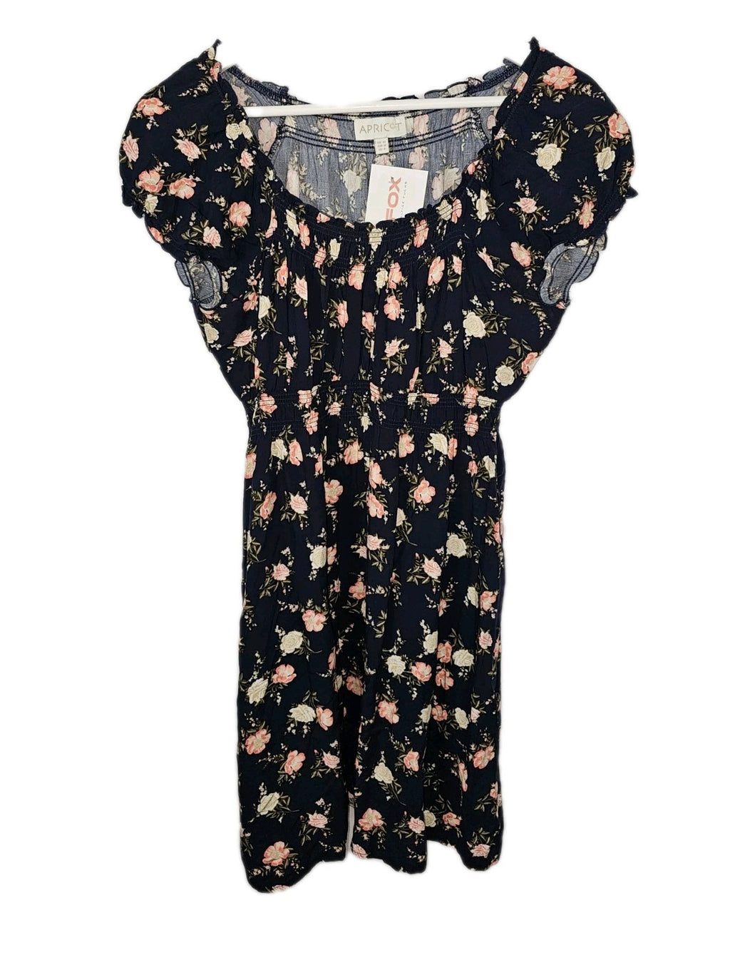 EK8335 Damen Kleid von Apricot, blau Mit Blumenmuster, Gr.M0