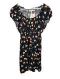 EK8335 Damen Kleid von Apricot, blau Mit Blumenmuster, Gr.M0