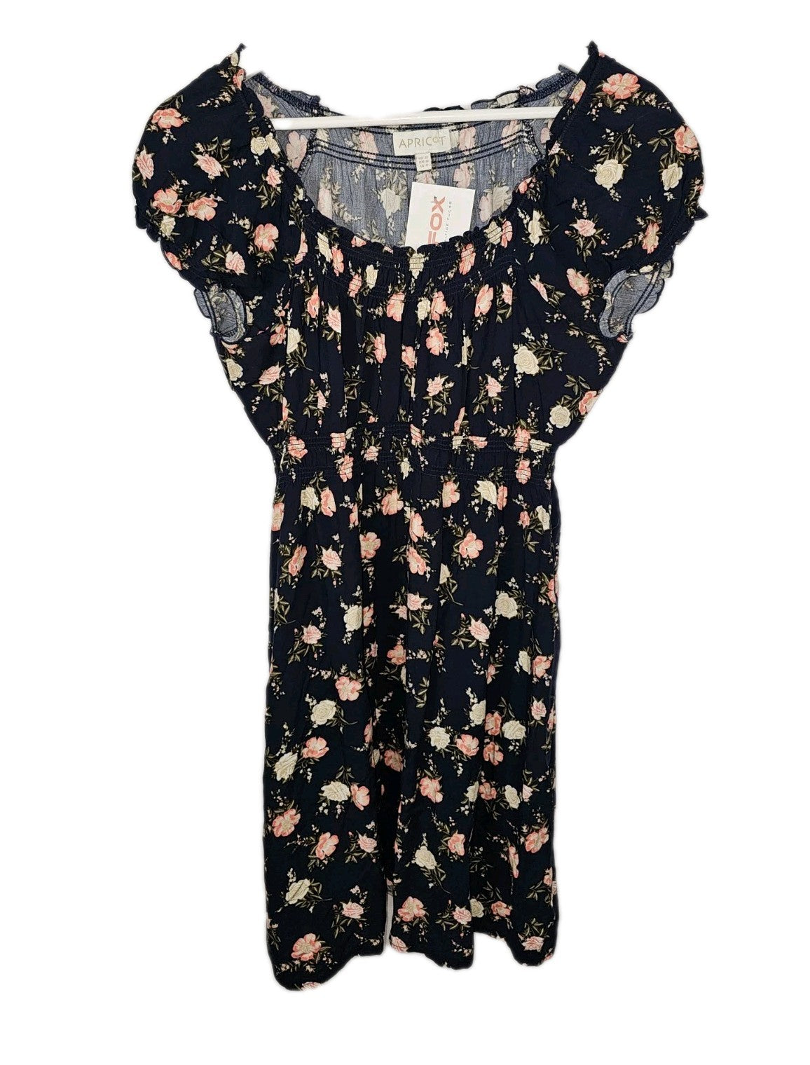 EK8335 Damen Kleid von Apricot, blau Mit Blumenmuster, Gr.M0