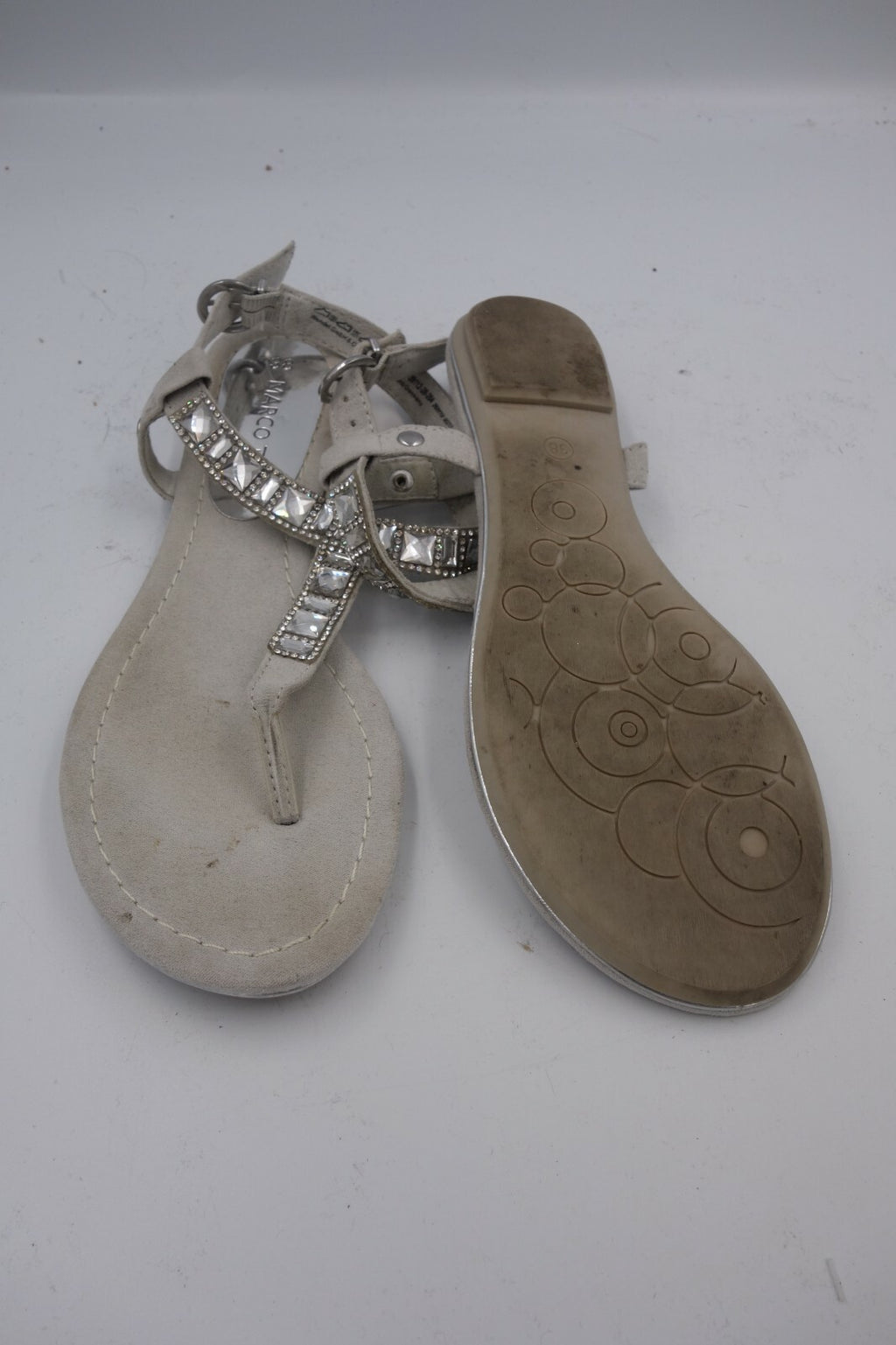 ES0323 Damen Sandalen/Zehentrenner von Marco Tozzi, grau, 381