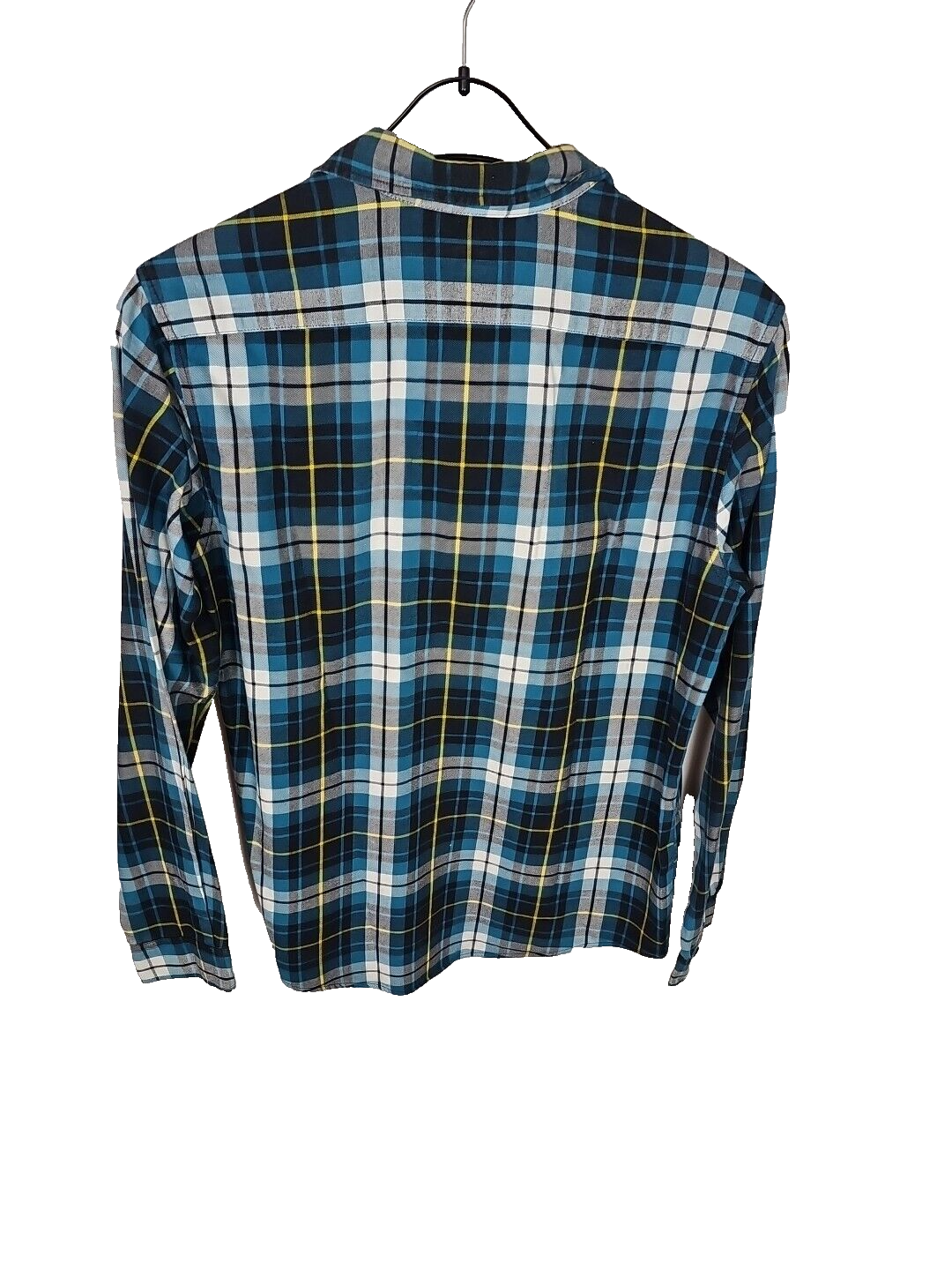 EK 4434 Bluse H&M Karriert Türkis Schwarz Gr S 100% Baumwolle2