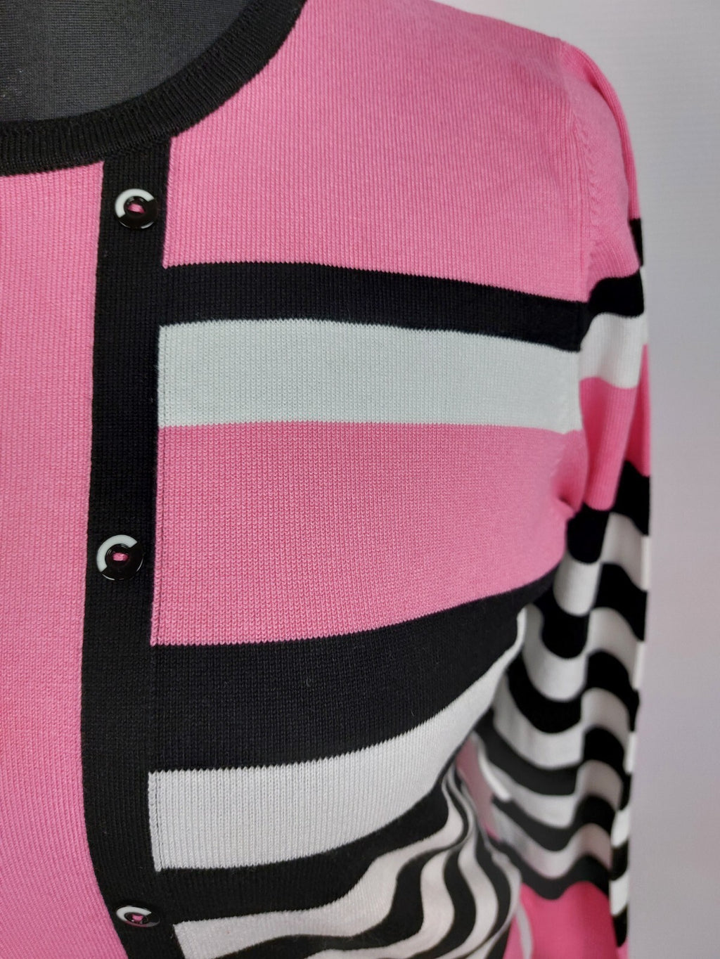 EK4608 Damen Pullover von Rabe, rosa/schwarz/weiß, Gr. 402