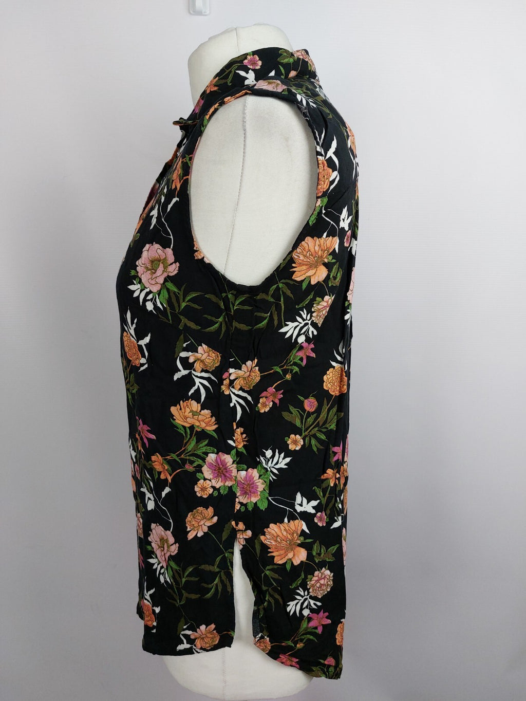 EK4367 Damen Bluse von Tom Tailor, schwarz mit Blumen, Gr. 363