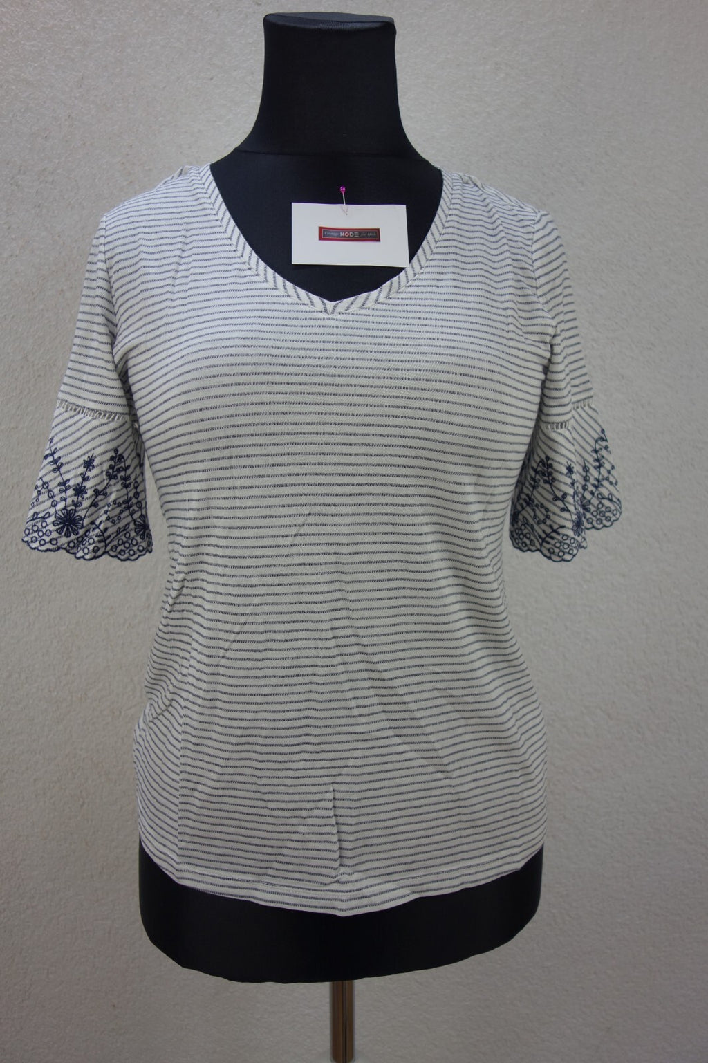 EK1028 Damen TShirt von s.Oliver, weiß/grau, Gr. 380