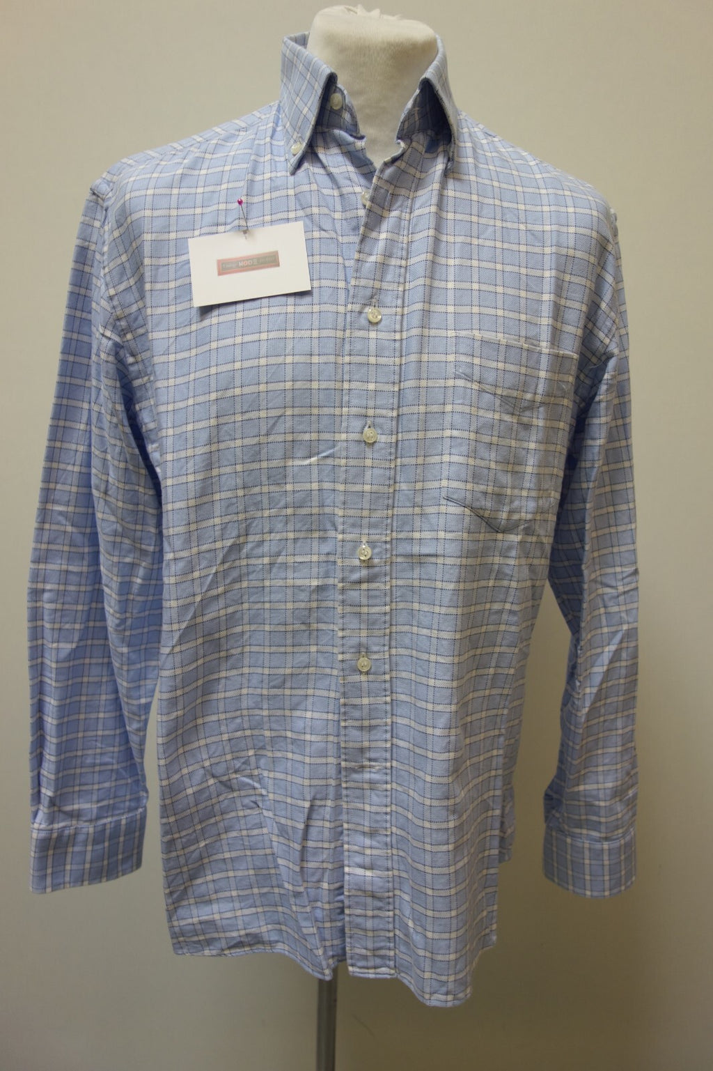 EK3653 Herren Hemd von George Hellison, blau/weiß kariert, gr. 420