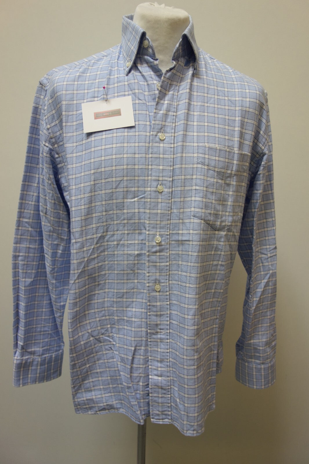 EK3653 Herren Hemd von George Hellison, blau/weiß kariert, gr. 420